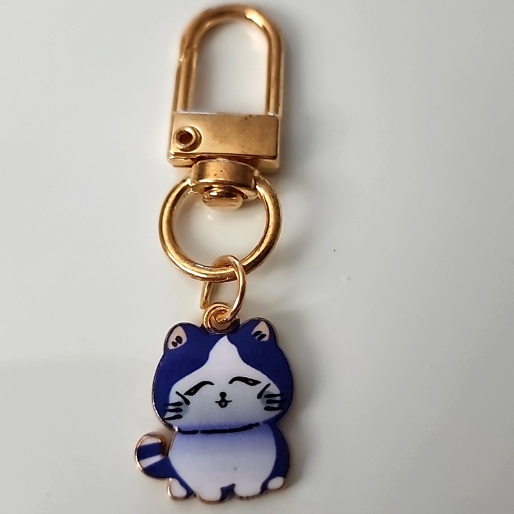 CAT  ZIPPER Pull purse charm Or Charm bracelet Lobster claw clip closure…